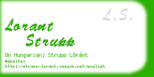 lorant strupp business card